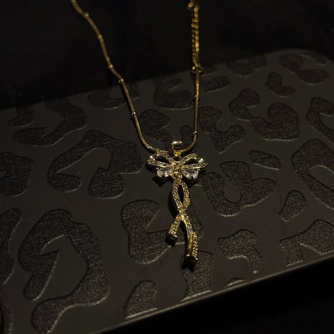 18k gold plated bow necklace 🤌🏻✨